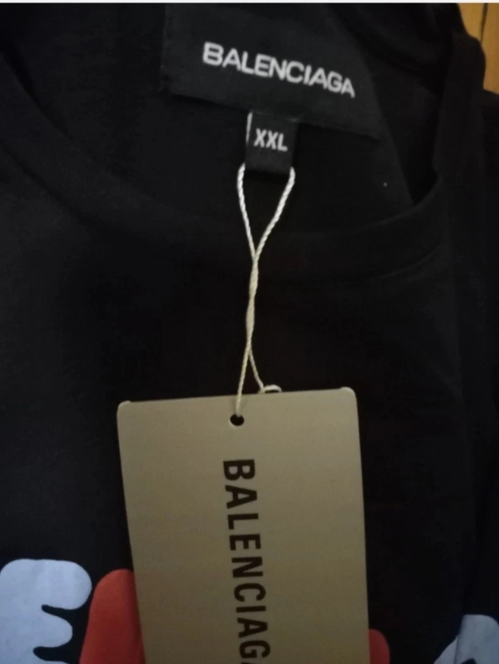 Black Graphic Tee with Red & Light Blue Logo Xxl - Picture 3 of 4